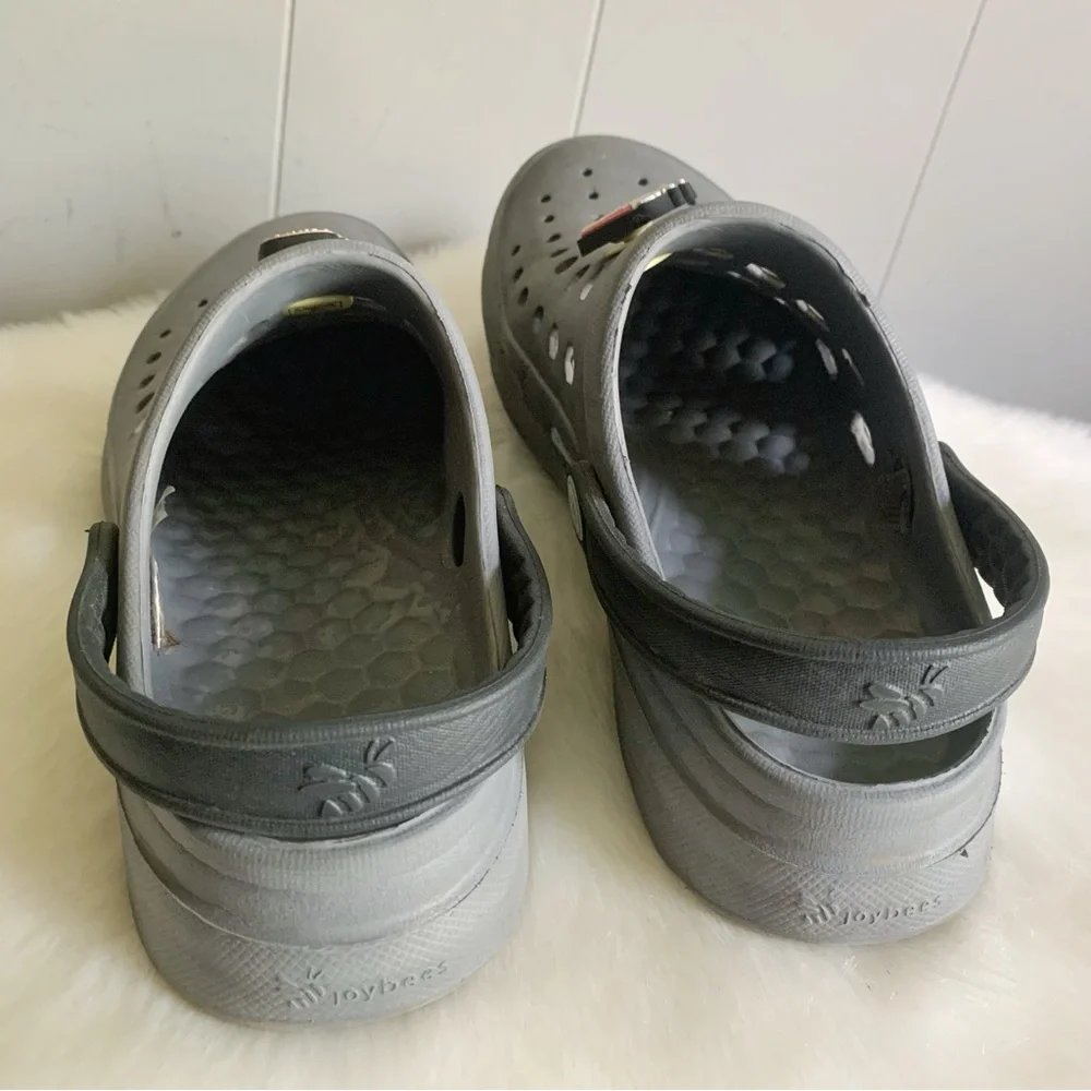 Joybees Kids Dylan Slip On Clog w Foodie Charms Gray Size 3